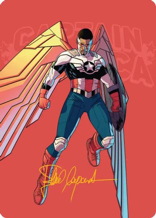 Captain America, Wings of Freedom Art Card (22/45) (Gold-Stamped Signature) |  (022) [Art Series: Marvel Super Heroes]