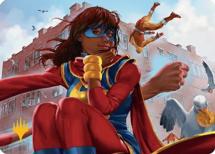 Ms. Marvel, Kamala Khan Art Card (Gold-Stamped Planeswalker Symbol) |  (005) [Art Series: Marvel Super Heroes]