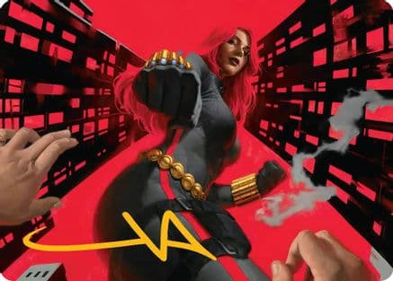 Black Widow, Deadly Hunter Art Card (Gold-Stamped Signature) |  (042) [Art Series: Marvel Super Heroes]