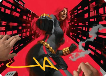 Black Widow, Deadly Hunter Art Card (Gold-Stamped Signature) |  (042) [Art Series: Marvel Super Heroes]