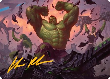 HULK SMASH! Art Card (Gold-Stamped Signature) |  (010) [Art Series: Marvel Super Heroes]