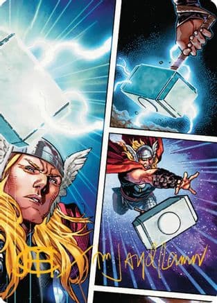 Mjolnir, Hammer of Thor Art Card (Gold-Stamped Signature) |  (019) [Art Series: Marvel Super Heroes]