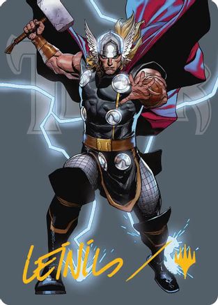 Thor, God of Thunder Art Card (Gold-Stamped Signature) |  (026) [Art Series: Marvel Super Heroes]