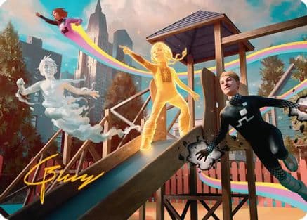 Power Pack Art Card (Gold-Stamped Signature) |  (037) [Art Series: Marvel Super Heroes]