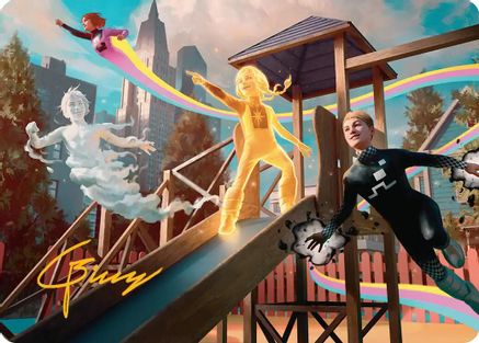 Power Pack Art Card (Gold-Stamped Signature) |  (037) [Art Series: Marvel Super Heroes]