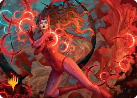 Scarlet Witch, Chaotic Avenger Art Card (Gold-Stamped Planeswalker Symbol) |  (038) [Art Series: Marvel Super Heroes]