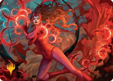 Scarlet Witch, Chaotic Avenger Art Card (Gold-Stamped Planeswalker Symbol) |  (038) [Art Series: Marvel Super Heroes]