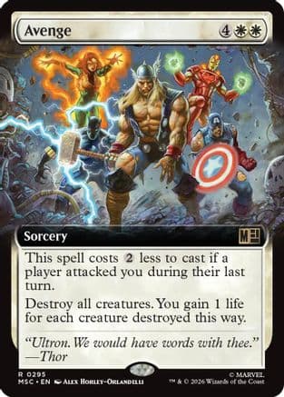 Avenge (Extended Art) |  Foil (295) [Commander: Marvel Super Heroes]