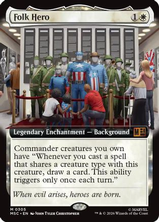 Folk Hero (Extended Art) |  Foil (305) [Commander: Marvel Super Heroes]