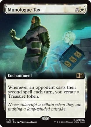 Monologue Tax (Extended Art) |  Foil (317) [Commander: Marvel Super Heroes]