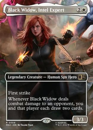 Black Widow, Intel Expert (Borderless) |  Foil (504) [Commander: Marvel Super Heroes]
