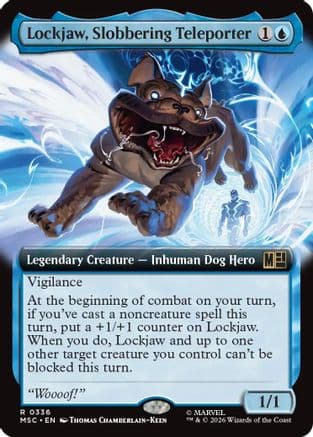 Lockjaw, Slobbering Teleporter (Extended Art) |  Foil (336) [Commander: Marvel Super Heroes]