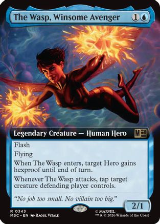 The Wasp, Winsome Avenger (Extended Art) |  Foil (343) [Commander: Marvel Super Heroes]