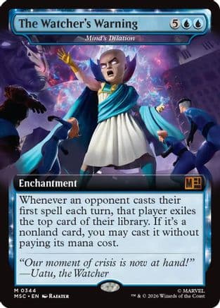 The Watcher's Warning - Mind's Dilation (Extended Art) |  Foil (344) [Commander: Marvel Super Heroes]