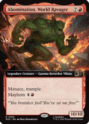 Abomination, World Ravager (Extended Art) |  (355) [Commander: Marvel Super Heroes]