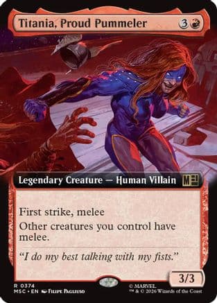 Titania, Proud Pummeler (Extended Art) |  (374) [Commander: Marvel Super Heroes]