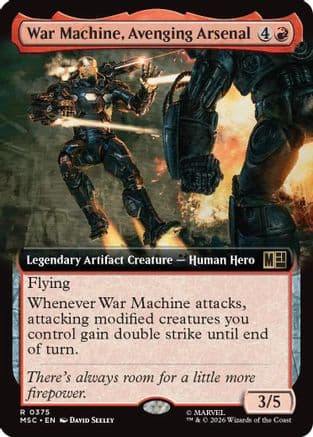 War Machine, Avenging Arsenal (Extended Art) |  Foil (375) [Commander: Marvel Super Heroes]