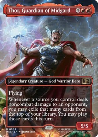 Thor, Guardian of Midgard (Borderless) |  Foil (503) [Commander: Marvel Super Heroes]