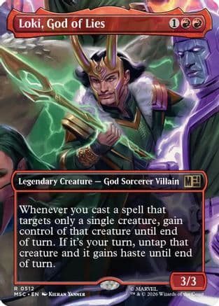 Loki, God of Lies (Borderless) |  Foil (512) [Commander: Marvel Super Heroes]