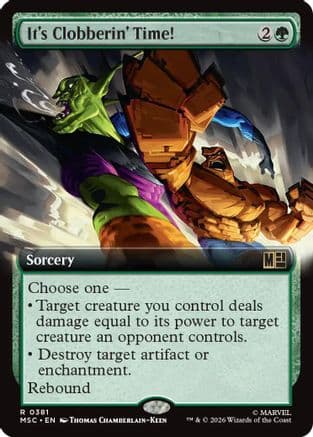 It's Clobberin' Time! (Extended Art) |  Foil (381) [Commander: Marvel Super Heroes]