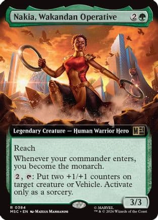 Nakia, Wakandan Operative (Extended Art) |  Foil (384) [Commander: Marvel Super Heroes]