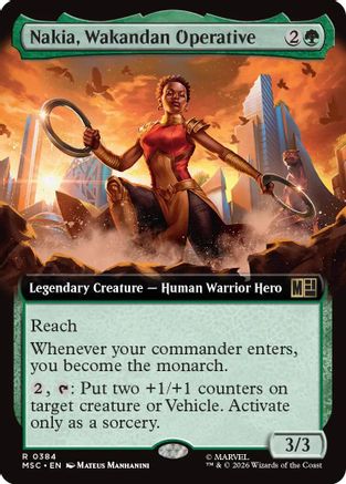 Nakia, Wakandan Operative (Extended Art) |  Foil (384) [Commander: Marvel Super Heroes]