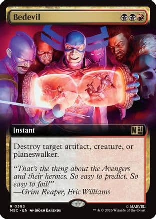 Bedevil (Extended Art) |  Foil (393) [Commander: Marvel Super Heroes]