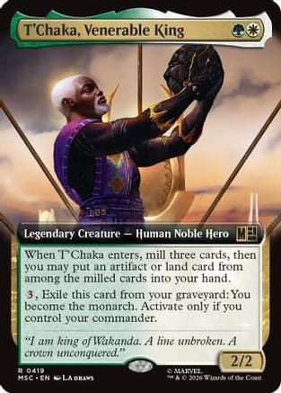 T'Chaka, Venerable King (Extended Art) |  (419) [Commander: Marvel Super Heroes]