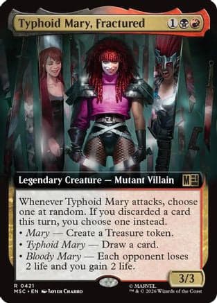 Typhoid Mary, Fractured (Extended Art) |  Foil (421) [Commander: Marvel Super Heroes]
