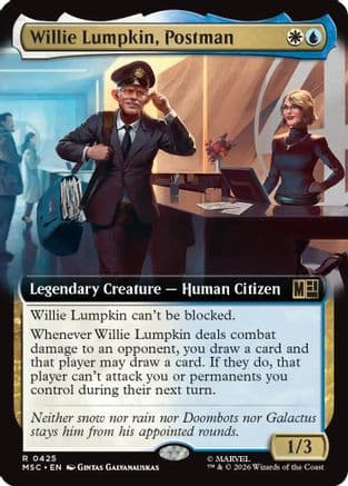 Willie Lumpkin, Postman (Extended Art) |  Foil (425) [Commander: Marvel Super Heroes]