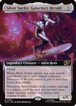 Silver Surfer, Galactus's Herald (Extended Art) |  Foil (293) [Commander: Marvel Super Heroes]