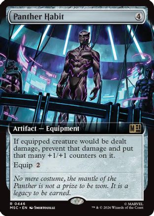 Panther Habit (Extended Art) |  Foil (446) [Commander: Marvel Super Heroes]