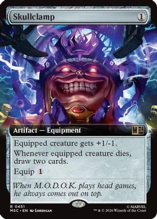 Skullclamp (Extended Art) |  Foil (451) [Commander: Marvel Super Heroes]