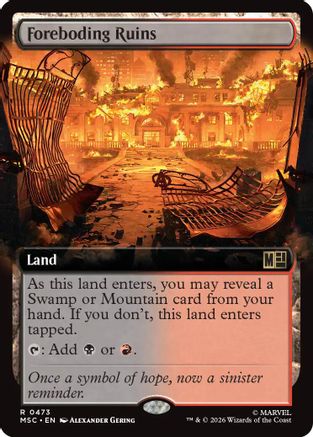 Foreboding Ruins (Extended Art) |  Foil (473) [Commander: Marvel Super Heroes]