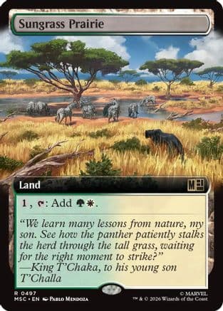 Sungrass Prairie (Extended Art) |  Foil (497) [Commander: Marvel Super Heroes]
