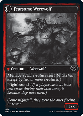 Fearful Villager // Fearsome Werewolf [Innistrad: Double Feature] Foil