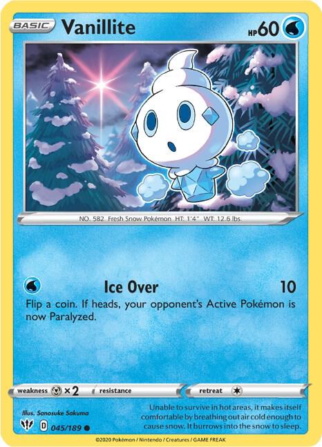 Vanillite 045/189 (SWSH03: Darkness Ablaze) 