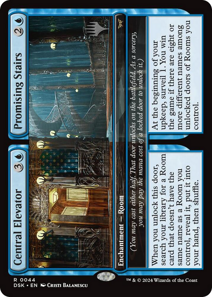 Central Elevator // Promising Stairs [Duskmourn: House of Horror Promos] Foil