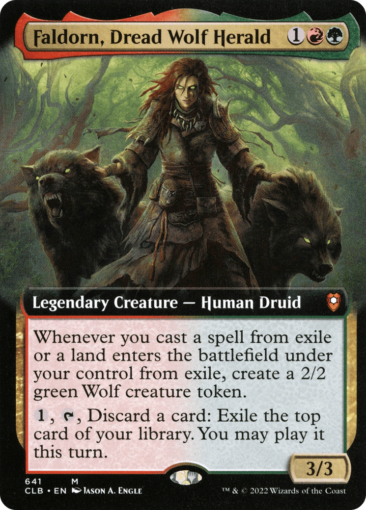Faldorn, Dread Wolf Herald (Extended Art) [Commander Legends: Battle for Baldur's Gate]