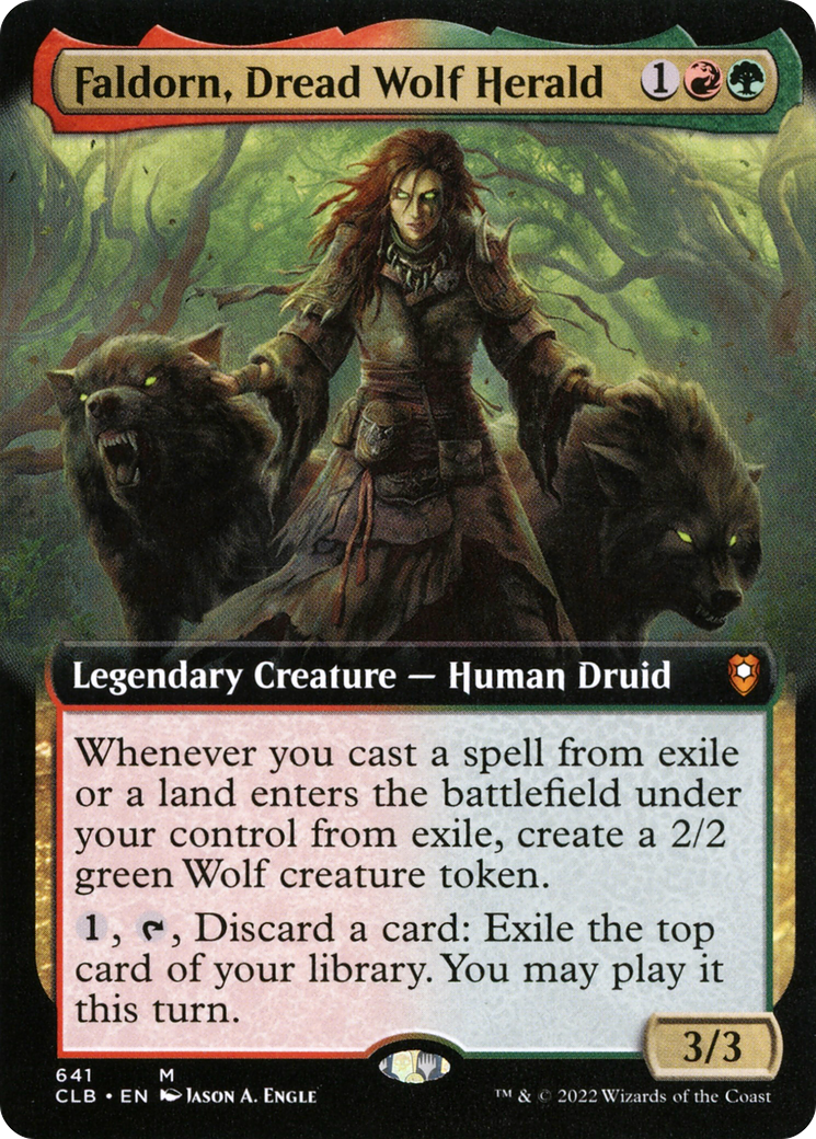 Faldorn, Dread Wolf Herald (Extended Art) [Commander Legends: Battle for Baldur's Gate] Foil