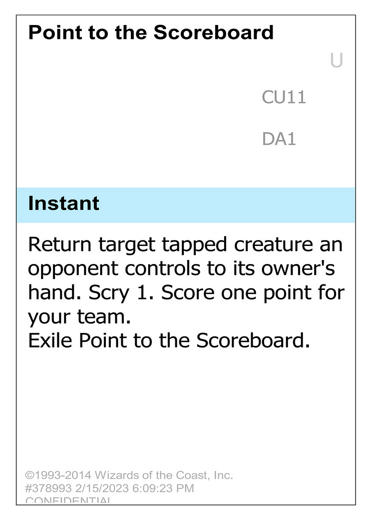 Point to the Scoreboard (DA1-CU11) - Unknown Event