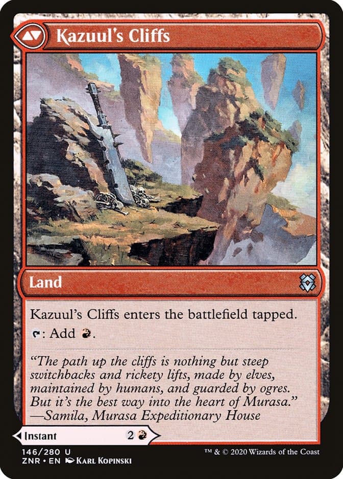 Kazuul's Fury // Kazuul's Cliffs [Zendikar Rising] Foil
