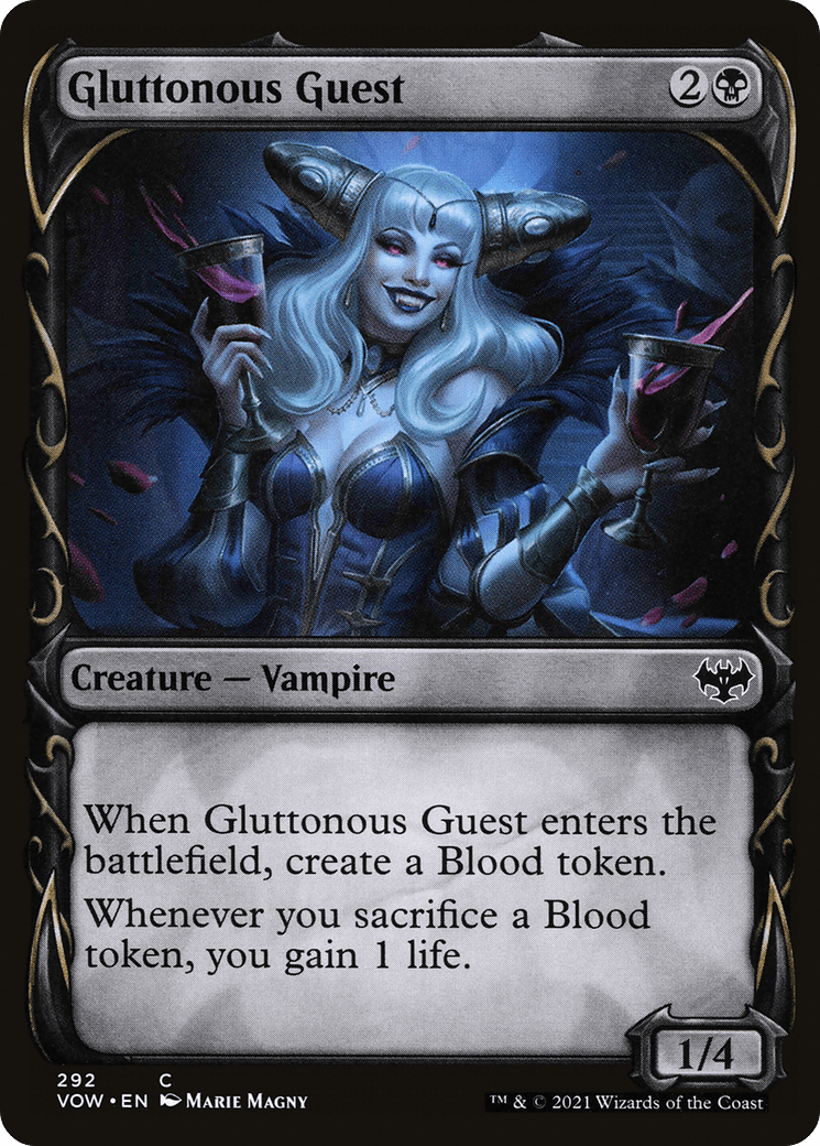 Gluttonous Guest (Showcase Fang Frame) [Innistrad: Crimson Vow] Foil