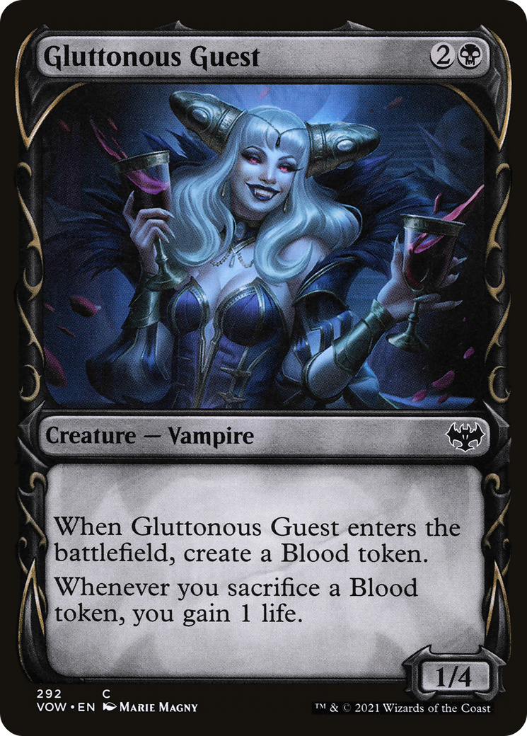 Gluttonous Guest (Showcase Fang Frame) [Innistrad: Crimson Vow] Foil