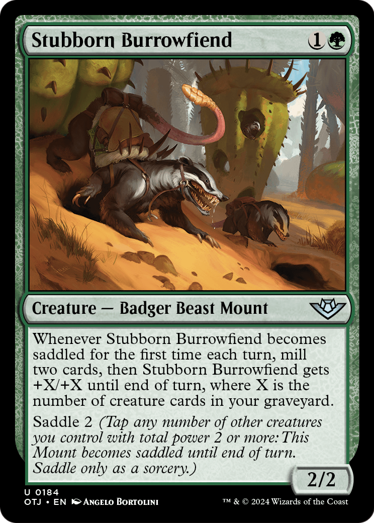 Stubborn Burrowfiend [Outlaws of Thunder Junction] Foil