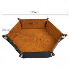 Folding Hexagonal Dice Tray | Brown (A16)