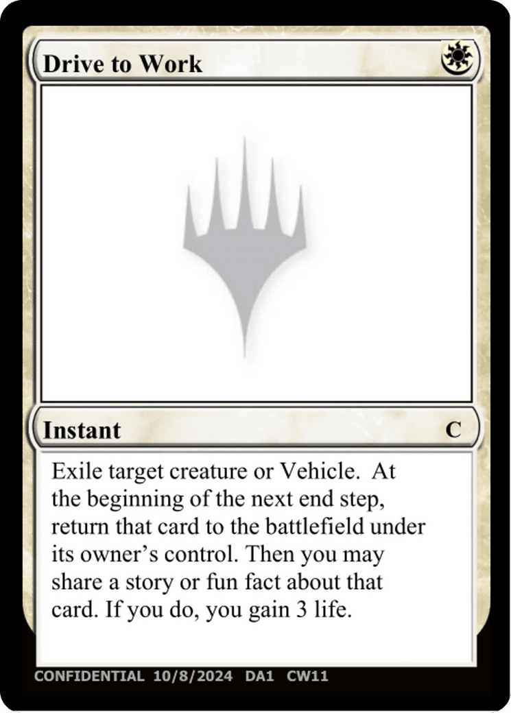 Drive to Work (DA1-CW11) - Unknown Event
