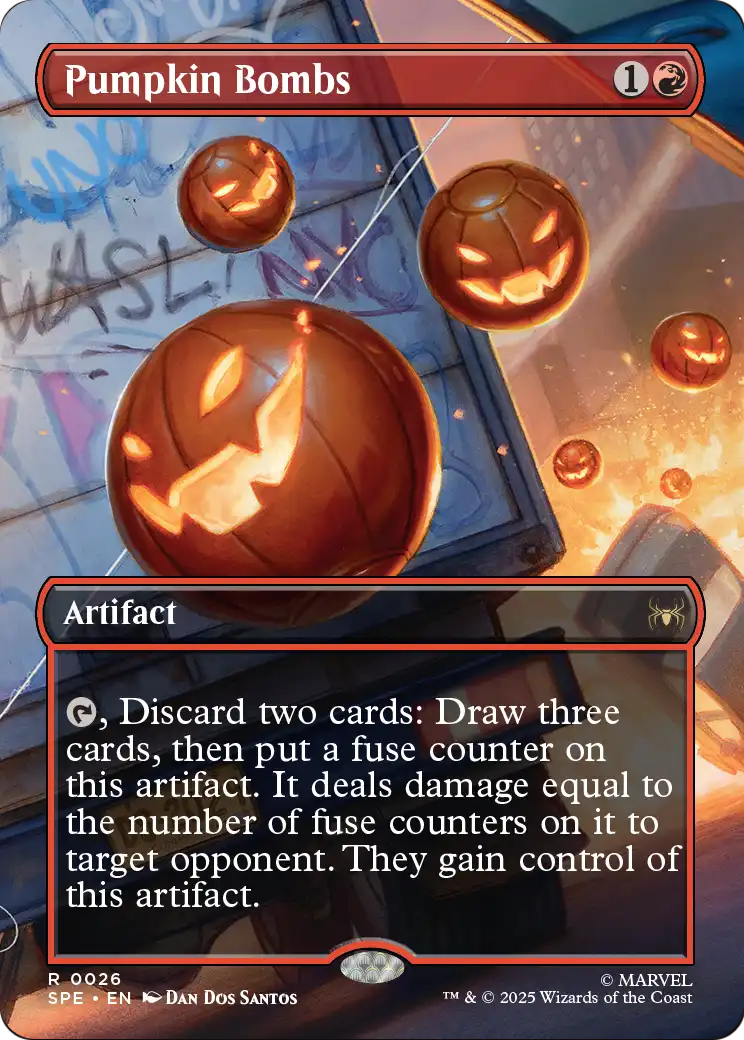 Pumpkin Bombs (Borderless) (026) [Marvel's Spider-Man: Eternal-Legal]  Foil
