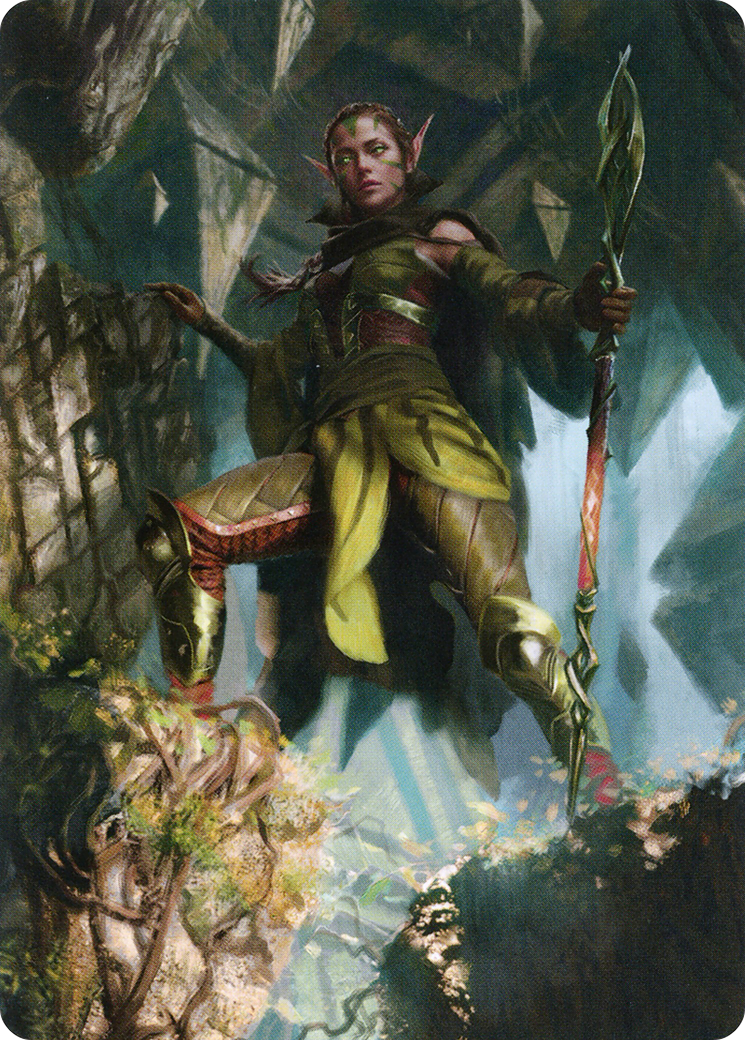 Nissa of Shadowed Boughs // Nissa of Shadowed Boughs (AZNR-005) - Zendikar Rising Art Series (Borderless)