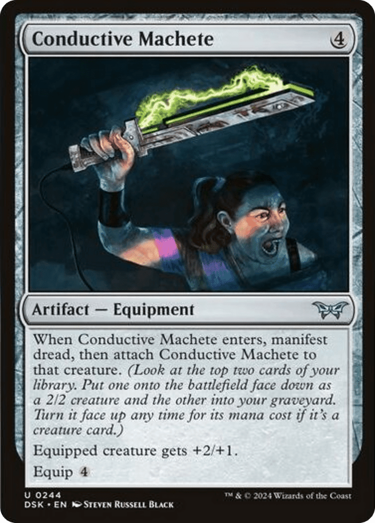 Conductive Machete [Duskmourn: House of Horror] Foil